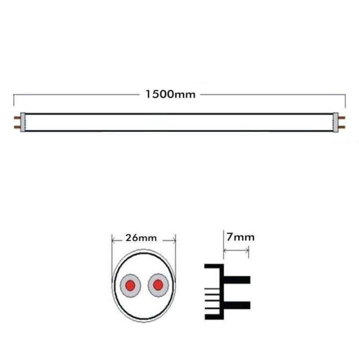 Tube LED - 22W - 150cm - verre
