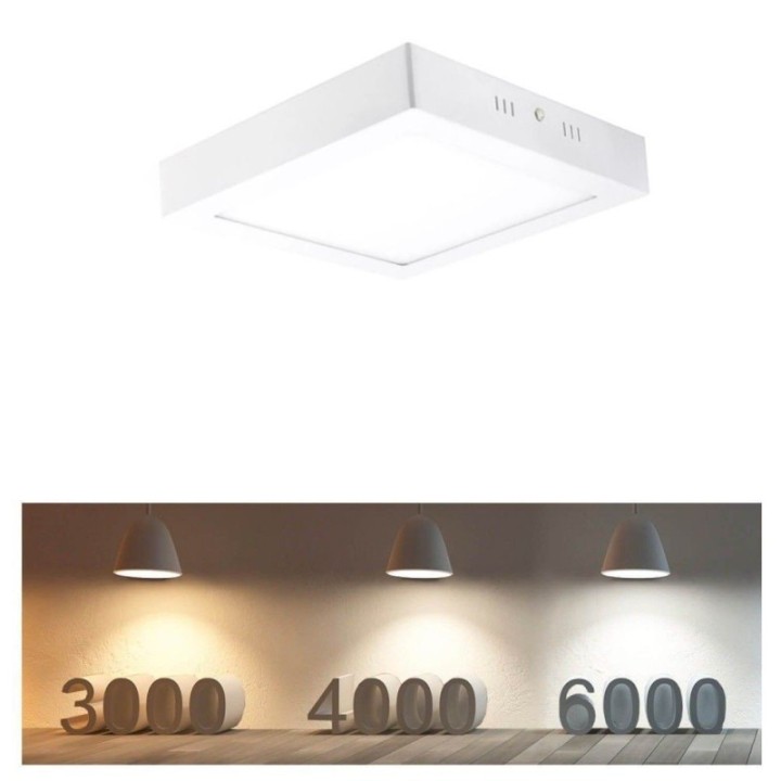 Plafonnier à LED carrée saillie 18W - IP20
