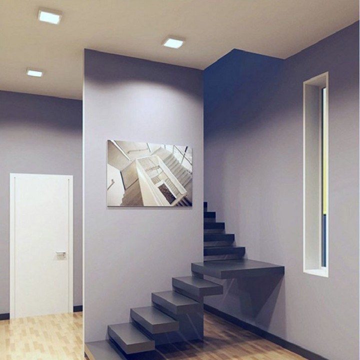 Plafonnier à LED carrée saillie 18W - IP20