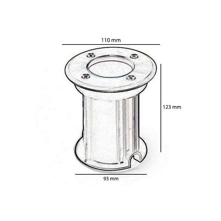 Plancher encastré IP65 pour prise GU10