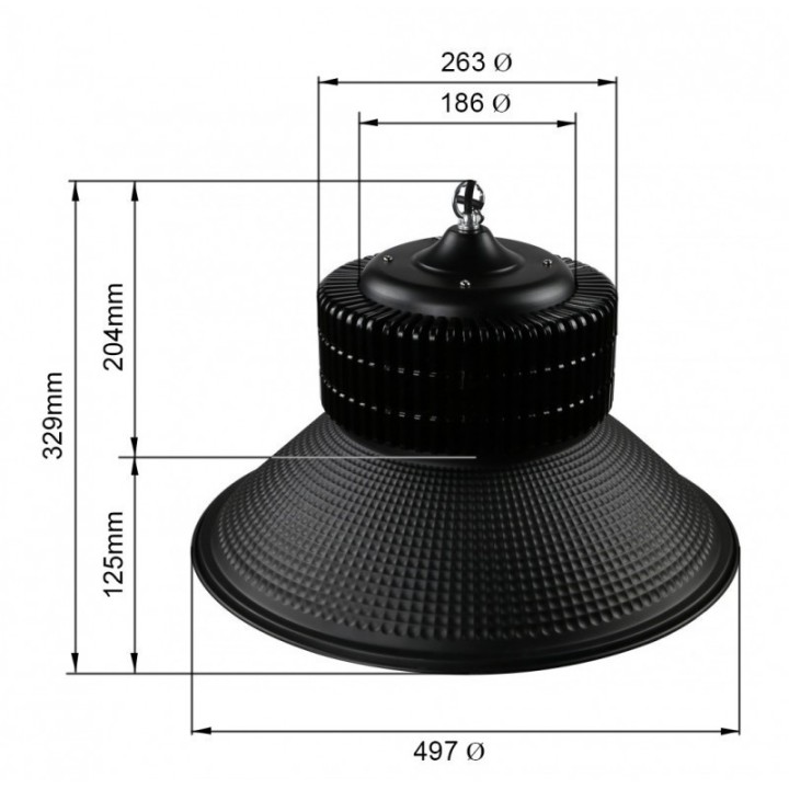 Acheter Cloche LED PRO - 200W - noire