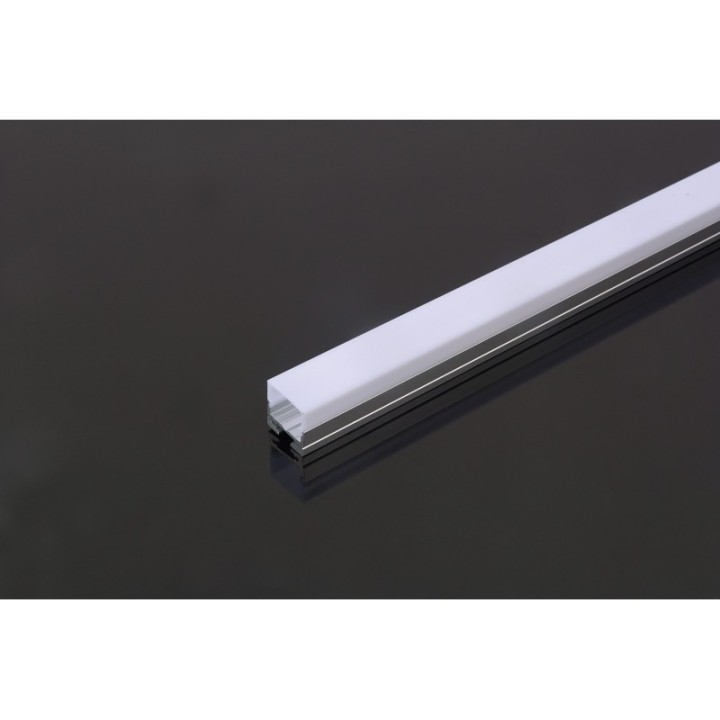PROFILÉ 2M ALU PLAT ET DIFFUSEUR OPALE