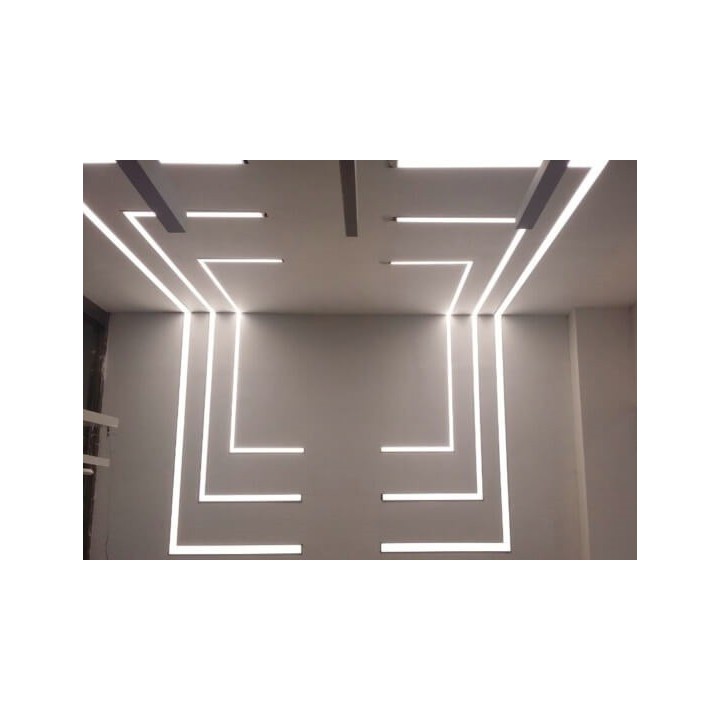 PROFILÉ 2M ALU PLAT ET DIFFUSEUR OPALE