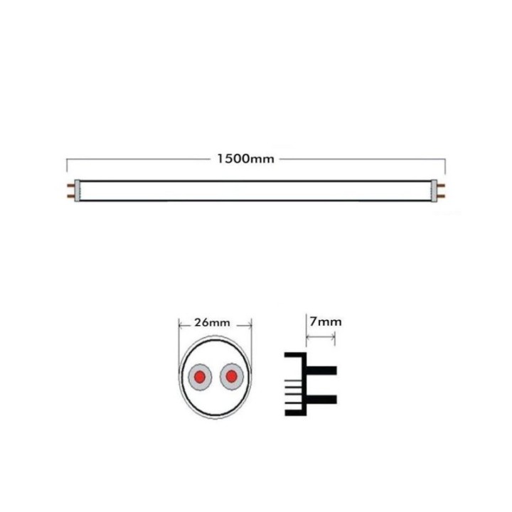 Tube LED - 150cm -20w- 2600 Lumens - verre