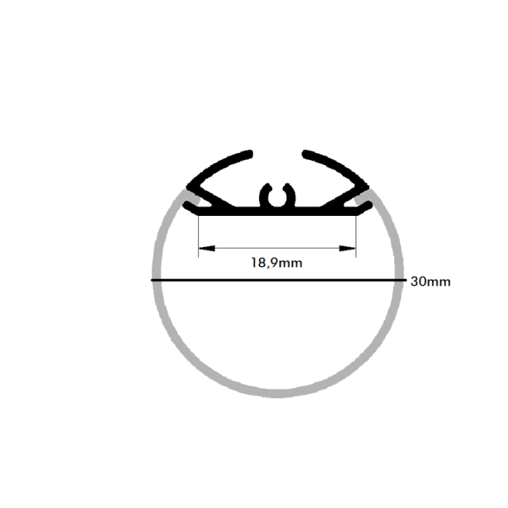 PROFILÉ 2M ALU ROND ET DIFFUSEUR OPALE