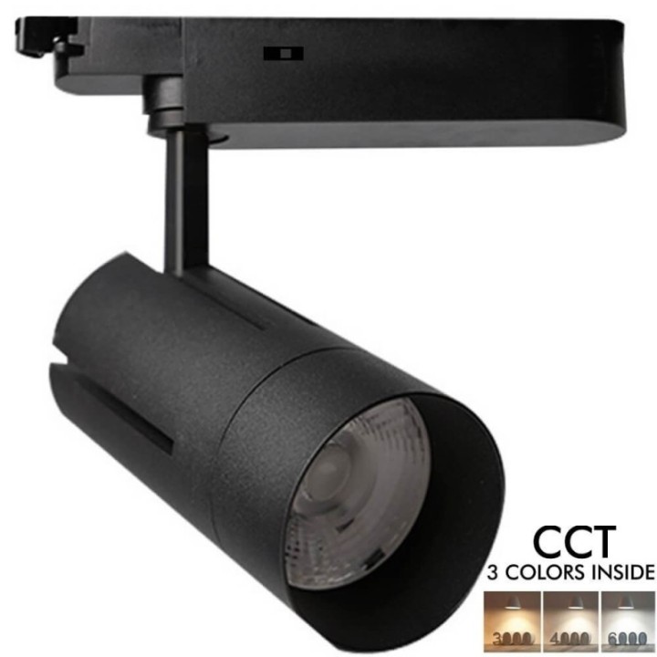 Spot LED 30W Noir Monophasé CCT