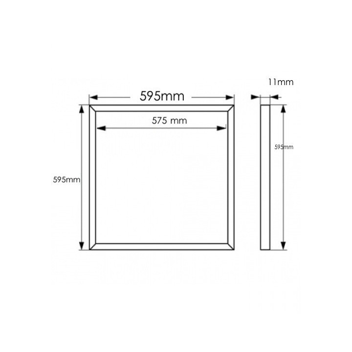 Croquis taille dimension cadre lumineux