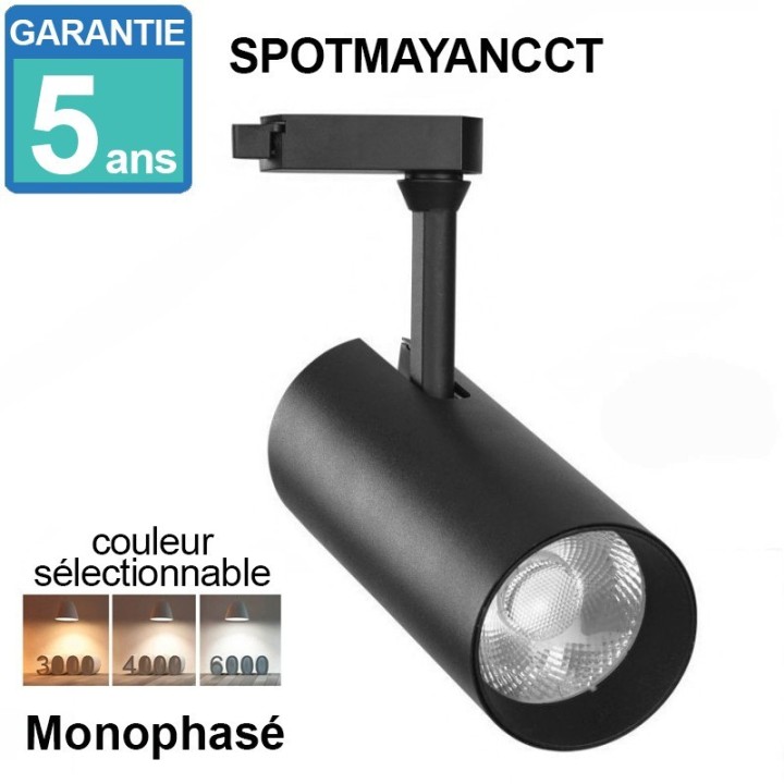 Acheter Spot LED Maya Black  pour rail monophase 30W 24º