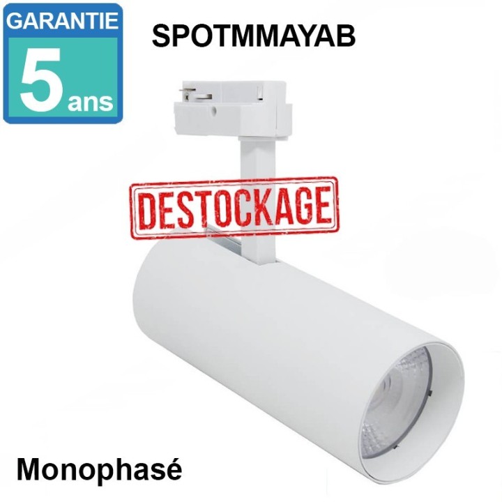 Acheter Spot LED  Maya pour rail Monophasé DOB Driverless- 30W - 24°  Dimmable
