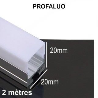 PROFILÉ 2M ALU PLAT ET DIFFUSEUR OPALE