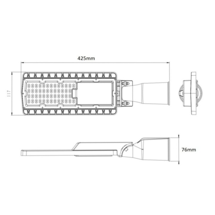 Réverbère LED 40W – SMD3030 – 160lm/W – IP65 – IK10