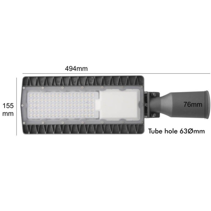 Réverbère LED 60W – SMD3030 – 160lm/W – IP66 – IK10