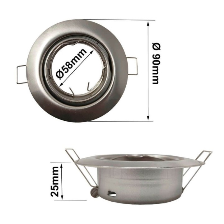 Anneau d'encastrement orientable chromé