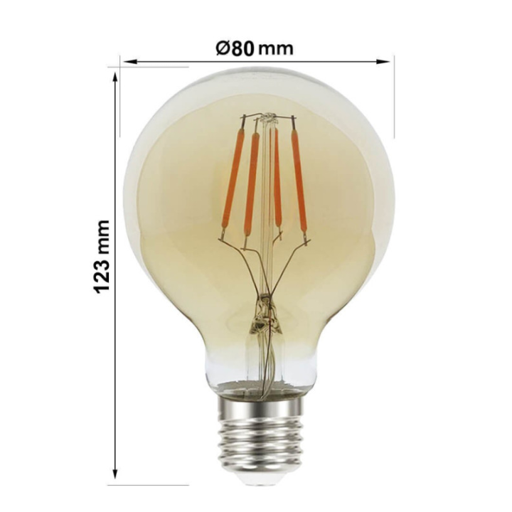 Acheter Ampoule LED filament Vintage 6W E27 G80