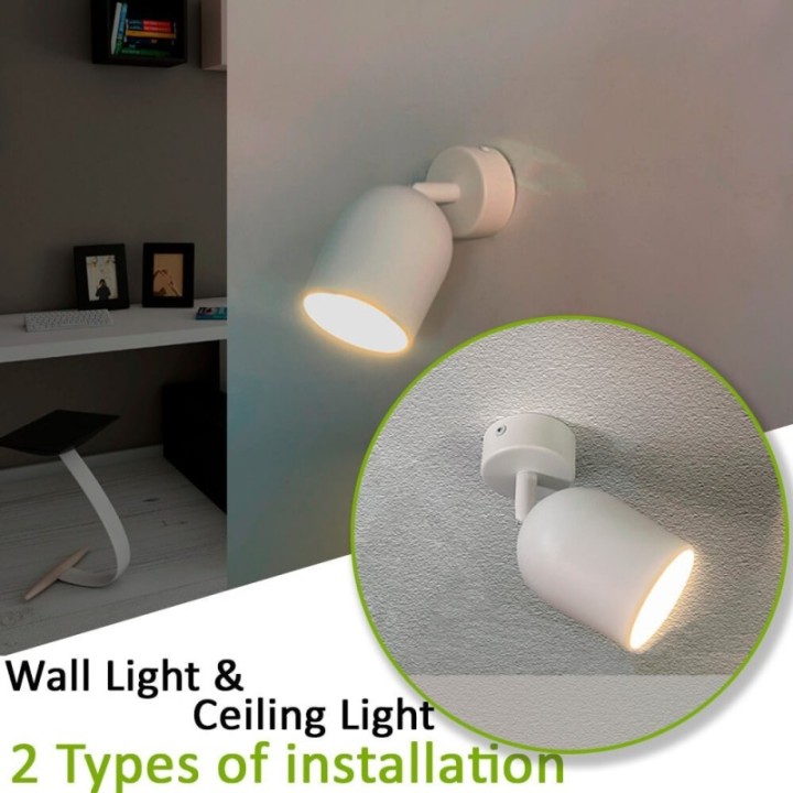 Éclairage orientable pour GU10 moderne et design arrondie blanc