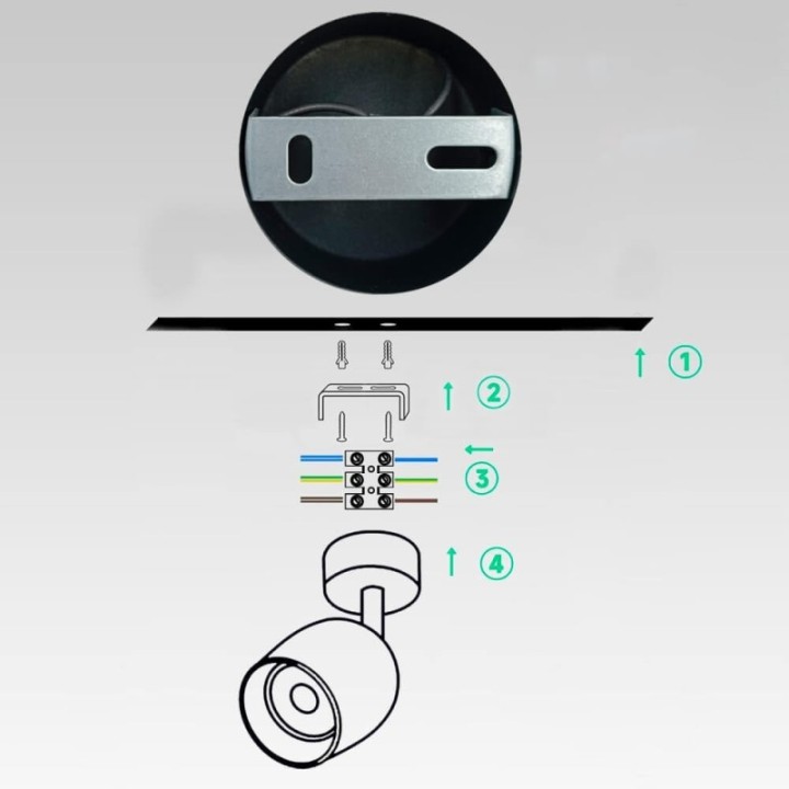 Plafonnier Orientable Noir – Design élégant et pratique