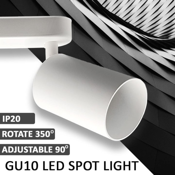 Plafonnier Orientable triple blanc pour GU10 en aluminium – Design moderne