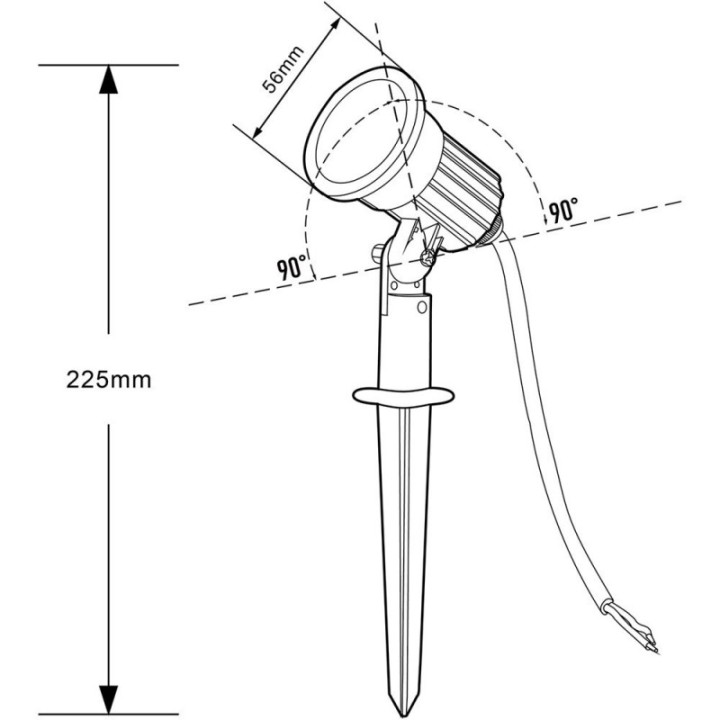 Piquet de Jardin LED 5W – IP65 Extérieur – 2700K lumière chaude 38°