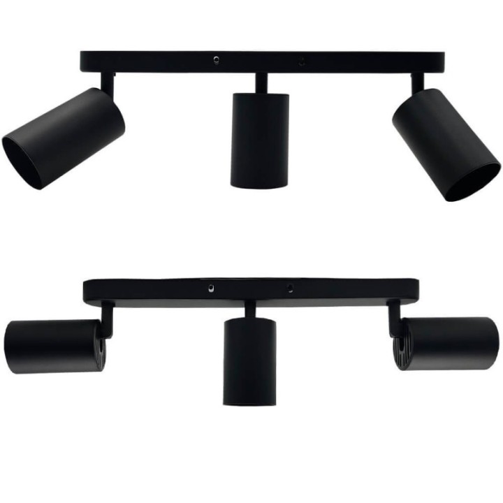 Applique de plafond orientable noire – triple spots GU10 – Design moderne
