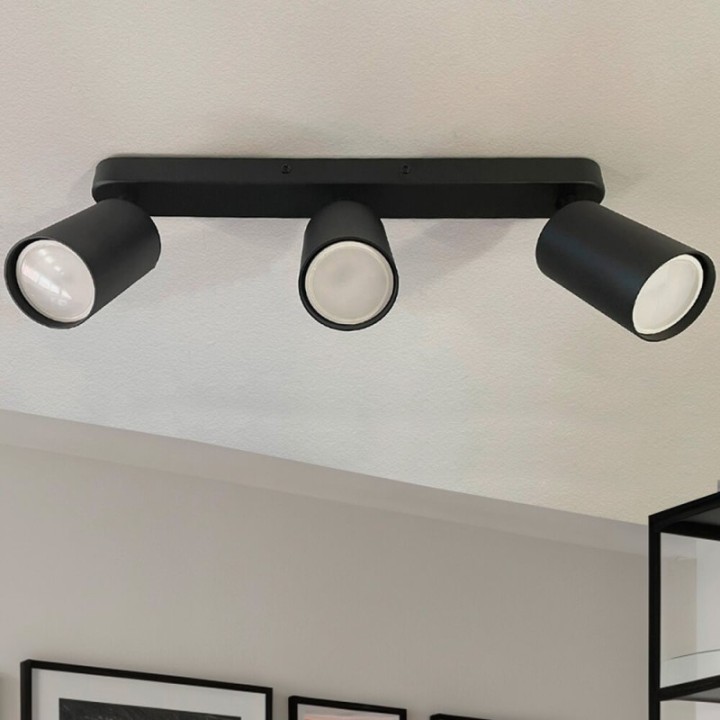 Applique de plafond orientable noire – triple spots GU10 – Design moderne