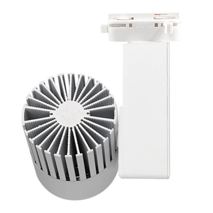 Spot LED 40W sur rail monophasé – Blanc – Bridgelux 3CCT – CRI +98