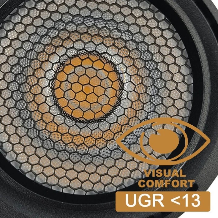 Spot LED Rail Monophasé 28W-40W - Noir - Optique réglable 24° ou 60° - UGR13 - CCT