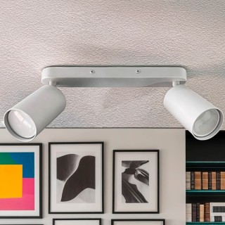 Plafonnier Orientable Blanc – 2 Spots GU10  – Design moderne