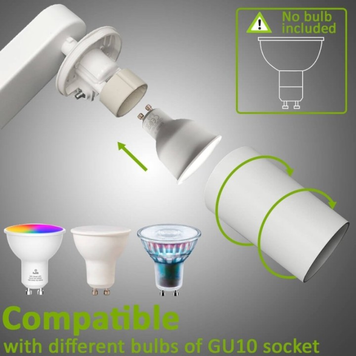 Plafonnier Orientable Blanc – 2 Spots GU10  – Design moderne