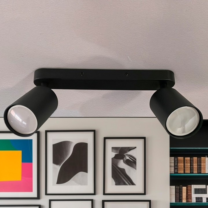 Plafonnier Orientable Blanc – 2 Spots GU10 – Luminaire moderne