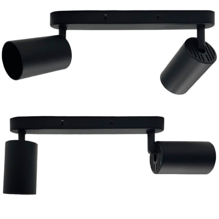 Plafonnier Orientable Blanc – 2 Spots GU10 – Luminaire moderne