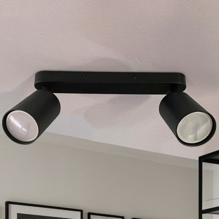 Plafonnier Orientable Blanc – 2 Spots GU10 – Luminaire moderne