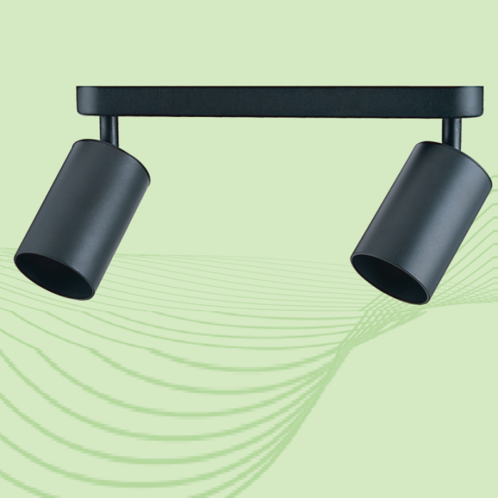 Plafonnier Orientable Blanc – 2 Spots GU10 – Luminaire moderne