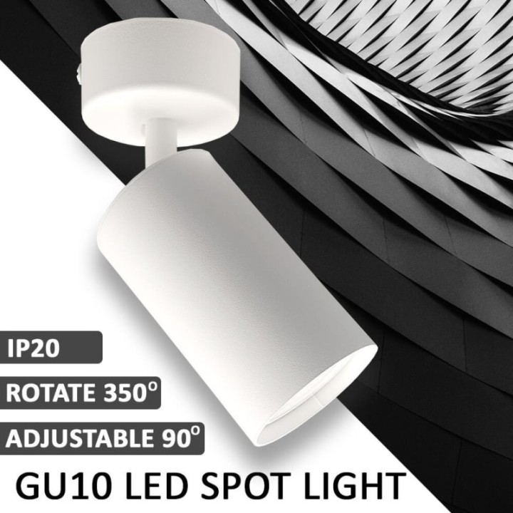 Éclairage orientable - BLANC - pour ampoule GU10