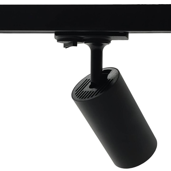 Spot sur Rail Noir – Monophasé – Orientable pour Ampoule GU10