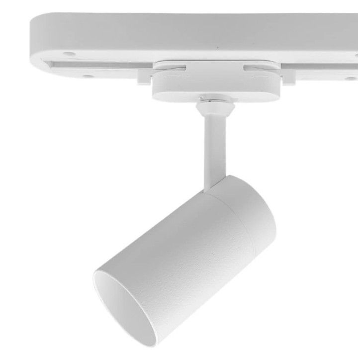 Spot sur Rail Blanc – Monophasé – Orientable GU10 – Aluminium