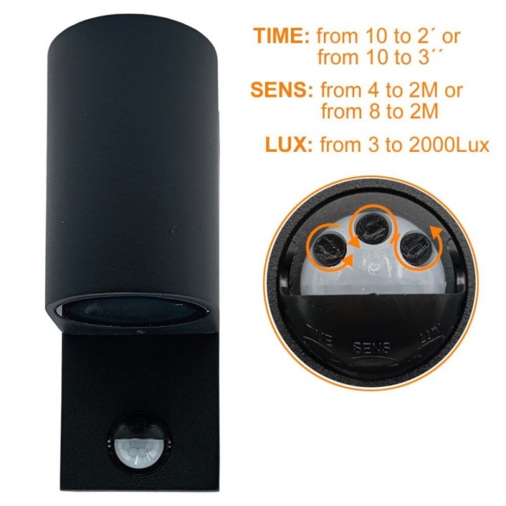 Applique LED Extérieure avec Détecteur PIR – IP65 – Compatible GU10