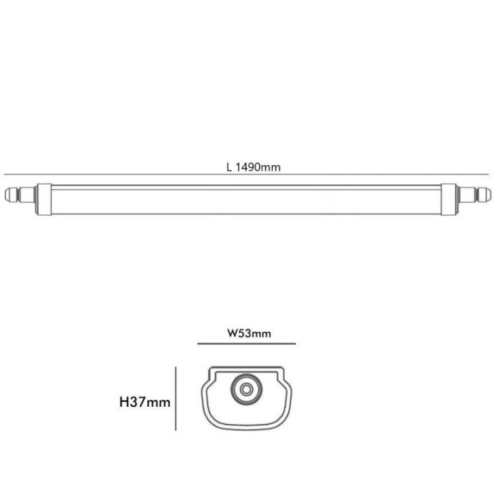 Schéma de la réglette LED 150 cm