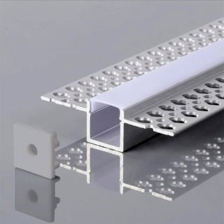 Profilé Aluminium Encastrable 2m pour Bandes LED – Plâtre et Placoplâtre – Finition Discrète