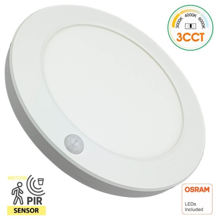 Downlight LED Circulaire 18W avec Capteur PIR – CCT Ajustable – Puce OSRAM