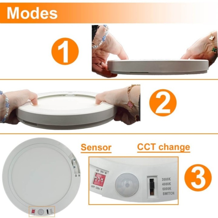 Downlight LED Circulaire 18W avec Capteur PIR – CCT Ajustable – Puce OSRAM