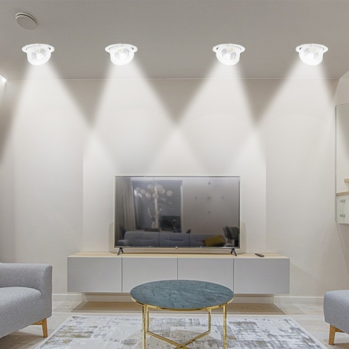 Spot LED vitrine encastrable orientable – Puissance & CCT réglables