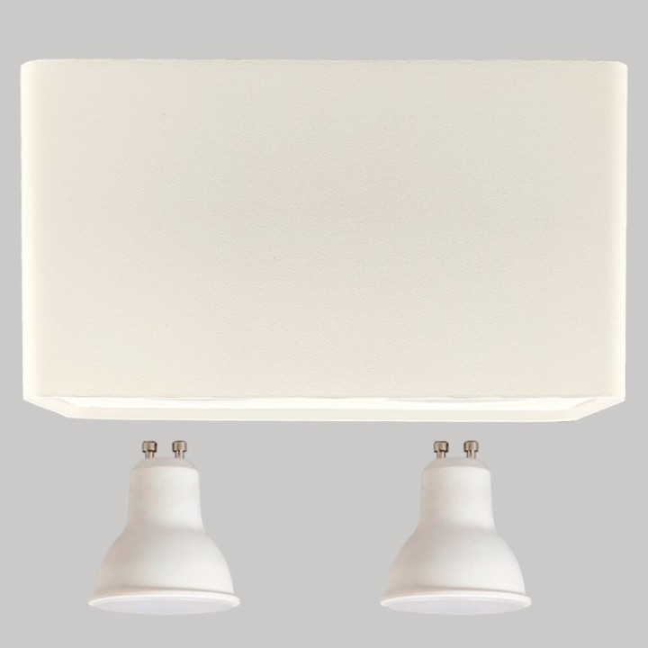 Applique Plafond Double saillie pour GU10 – Blanc rectangle arrondie design