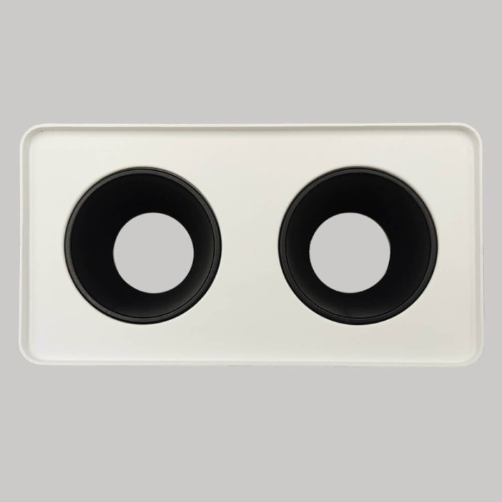 Applique Plafond Double saillie pour GU10 – Blanc rectangle arrondie design