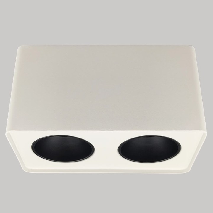 Applique Plafond Double saillie pour GU10 – Blanc rectangle arrondie design