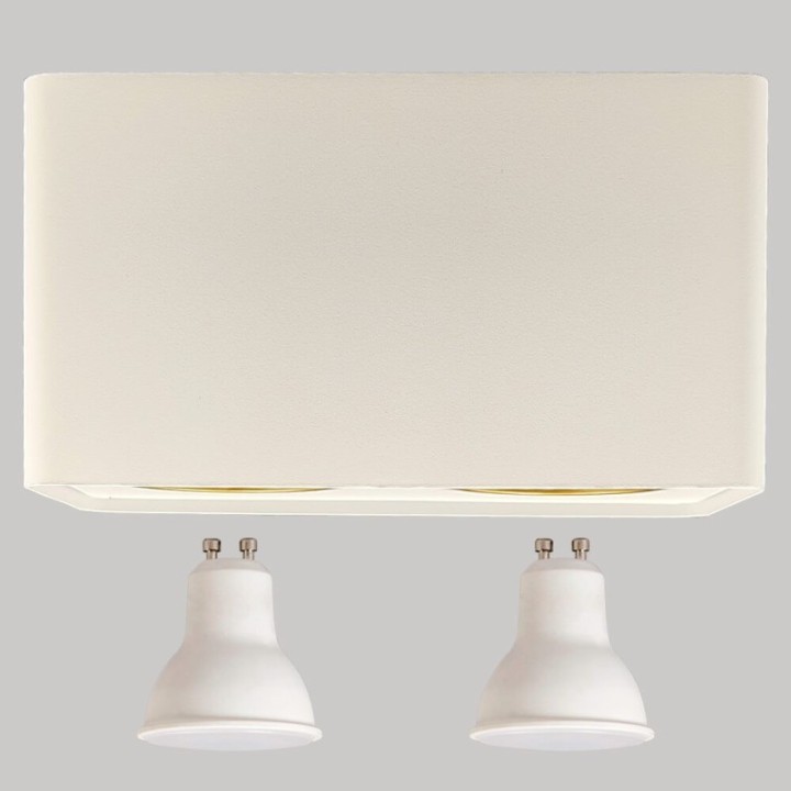 Applique Plafond Double saillie pour GU10 – Blanc rectangle arrondie design