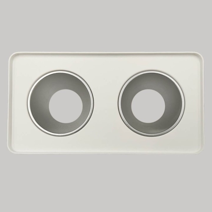 Applique Plafond Double saillie pour GU10 – Blanc rectangle arrondie design