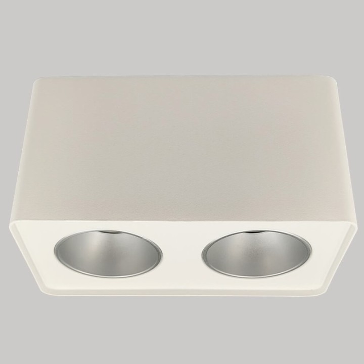 Applique Plafond Double saillie pour GU10 – Blanc rectangle arrondie design