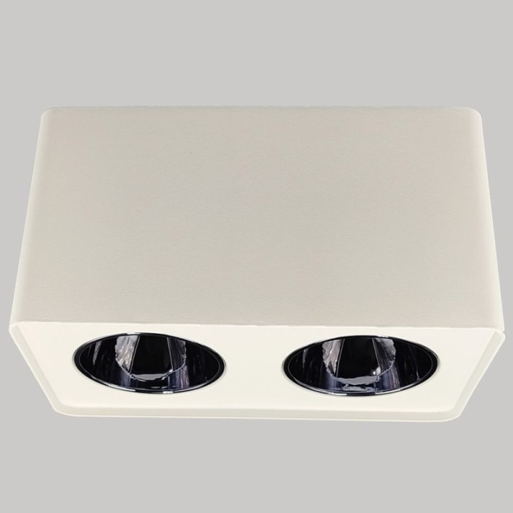 Applique Plafond Double saillie pour GU10 – Blanc rectangle arrondie design