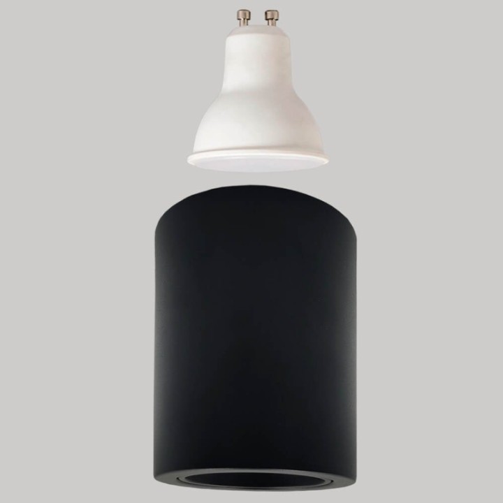 Applique Plafond GU10 – Noire – collerette interchangeable