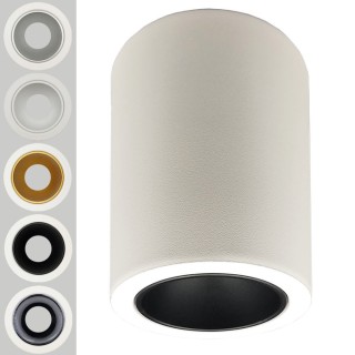 Applique Plafond Basculante GU10 – Blanche – Collerette interchangeable